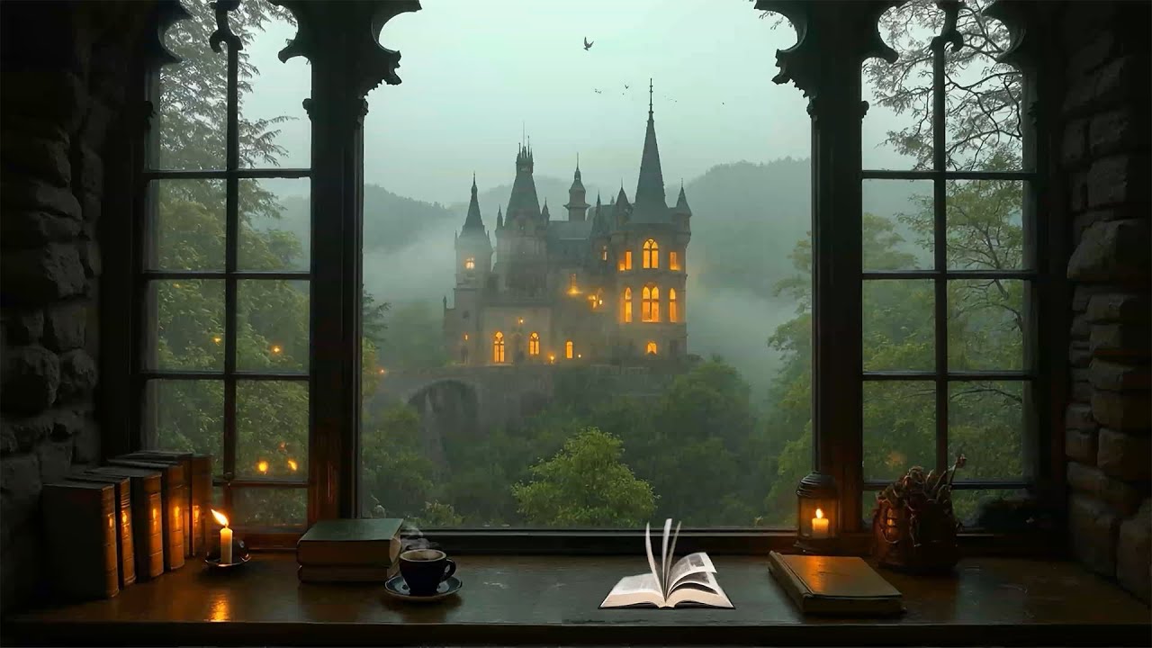 Quiet Spring Study with Candlelight | Silent Hours in a Misty Castle | Dark Academia Music for Focus