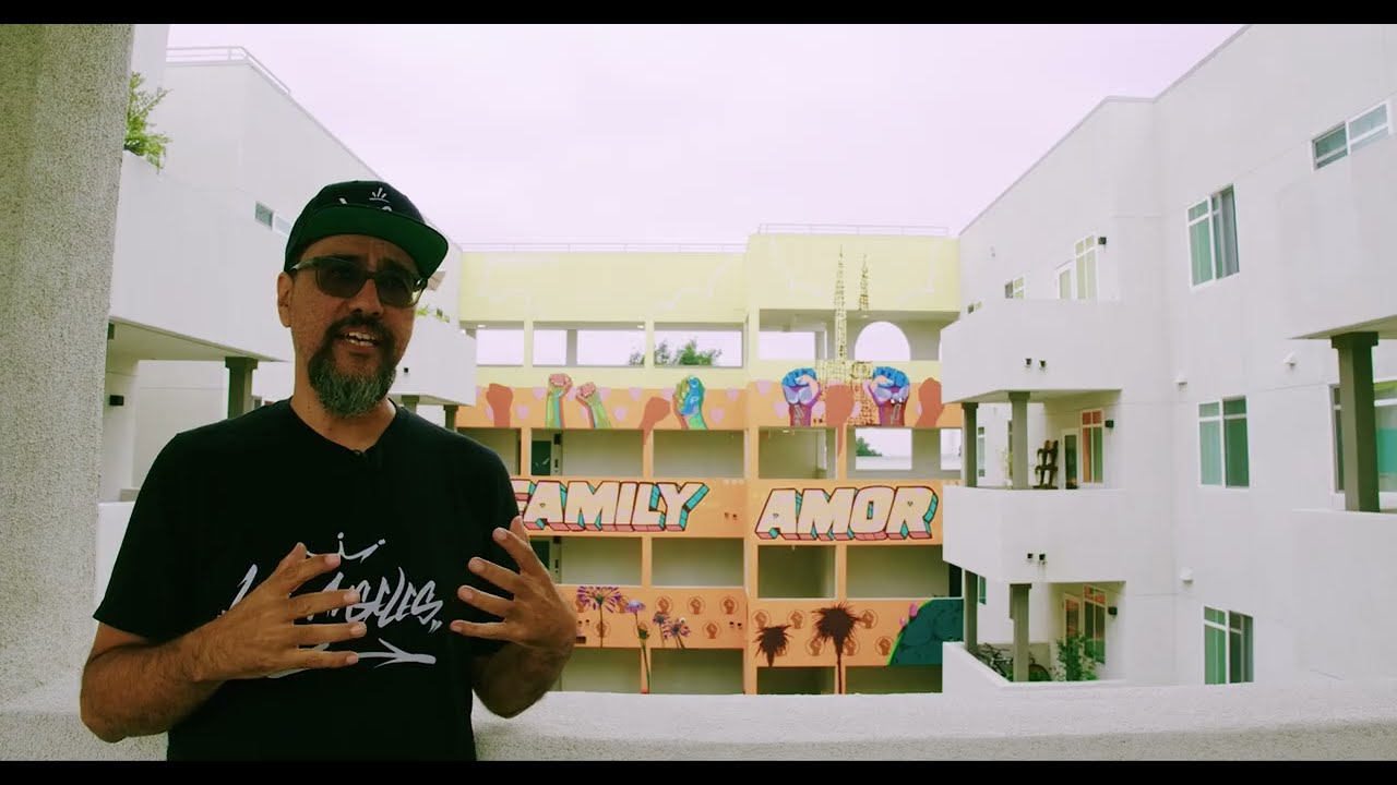 FAMILY AND AMOR IN WATTS A MURAL BY MAN ONE IN JORDAN DOWNS
