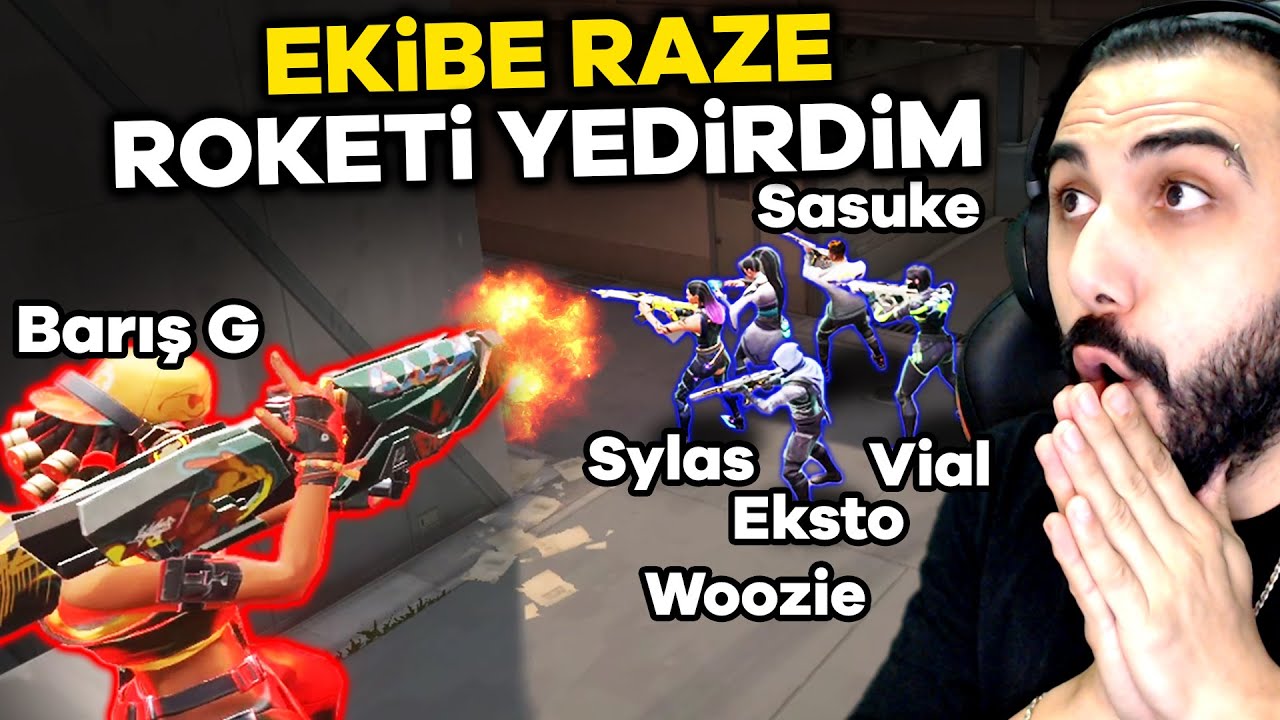 AĞIZLARINDA RAZE ROKETİ PATLATTIM!! EKİPLE 5v5 VALORANT!! | Barış Can