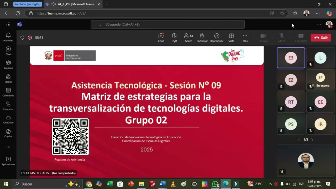 Sesión Nº 09 Matriz de estrategias para la transversalización de tecnologías digitales. Grupo 02