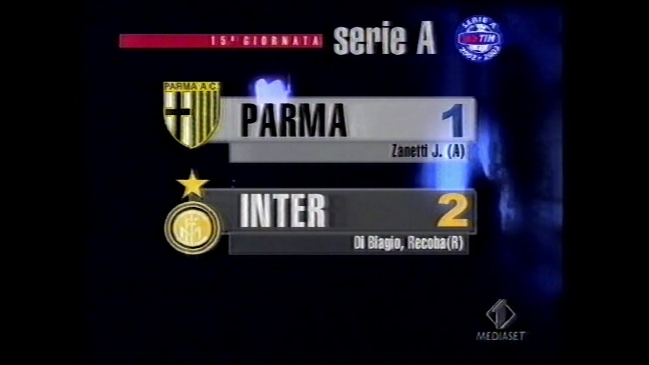 2002-03 (15^ - 22-12-2002) Parma-INTER 1-2 [DiBiagio,Aut.J.Zanetti,Recoba(R)] Controcampo Italia1
