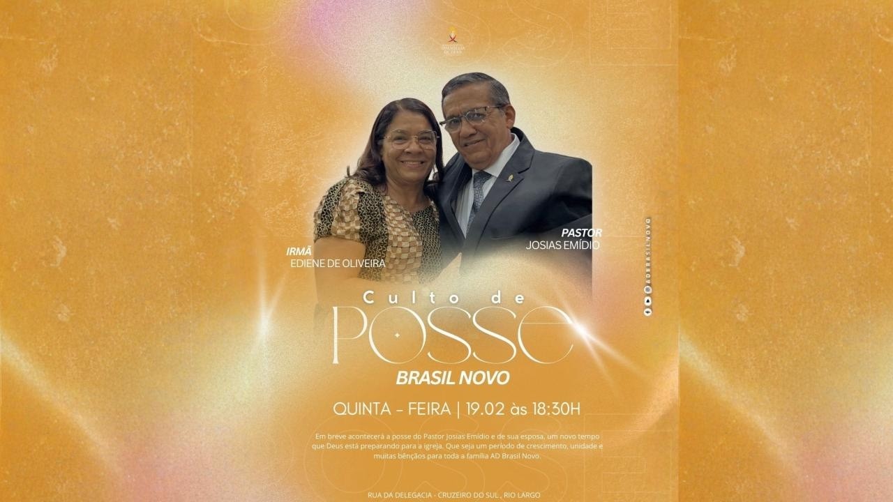 CULTO DE POSSE DO PR. JOSIAS  EMÍDIO 19/02/26 ACESSÍVEL EM LIBRAS