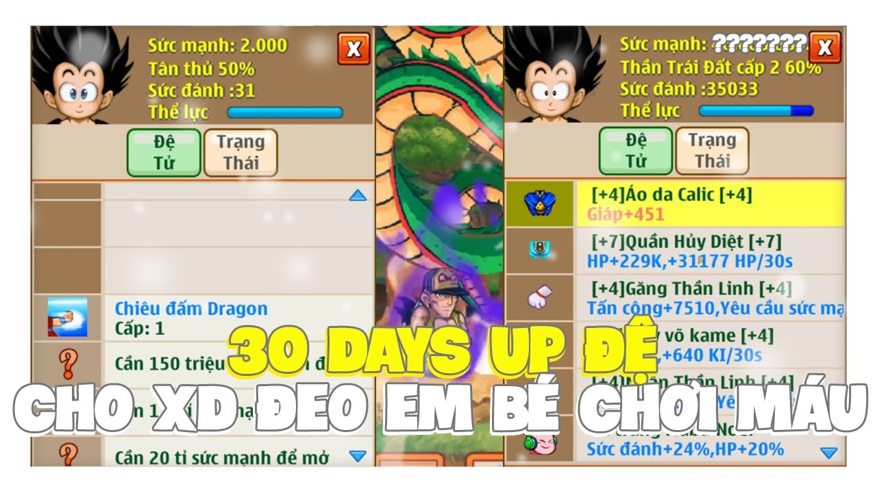 Ngọc Rồng Online - 30 Ngày Up Đệ Cho Xayda Đeo Em Bé Chơi HP !