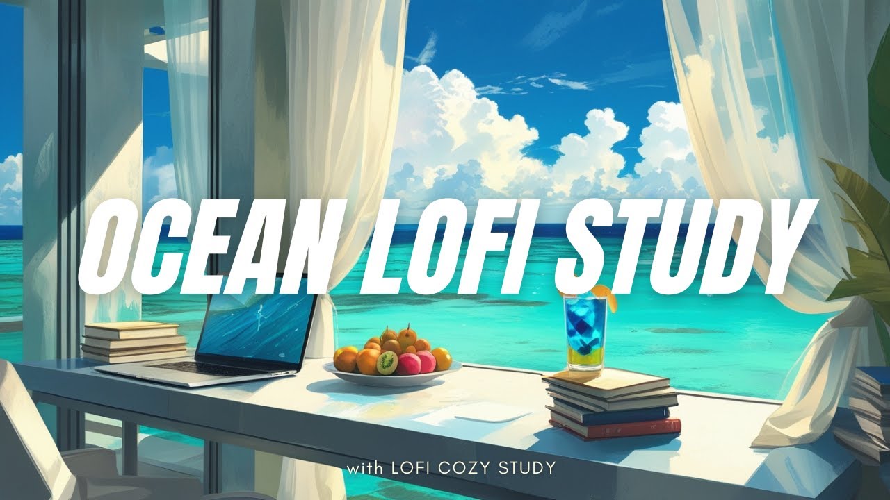 Tropical Lofi Bossa Nova &ndash; Calm Study Music with Ocean Waves 🌊🌴 | No Ads