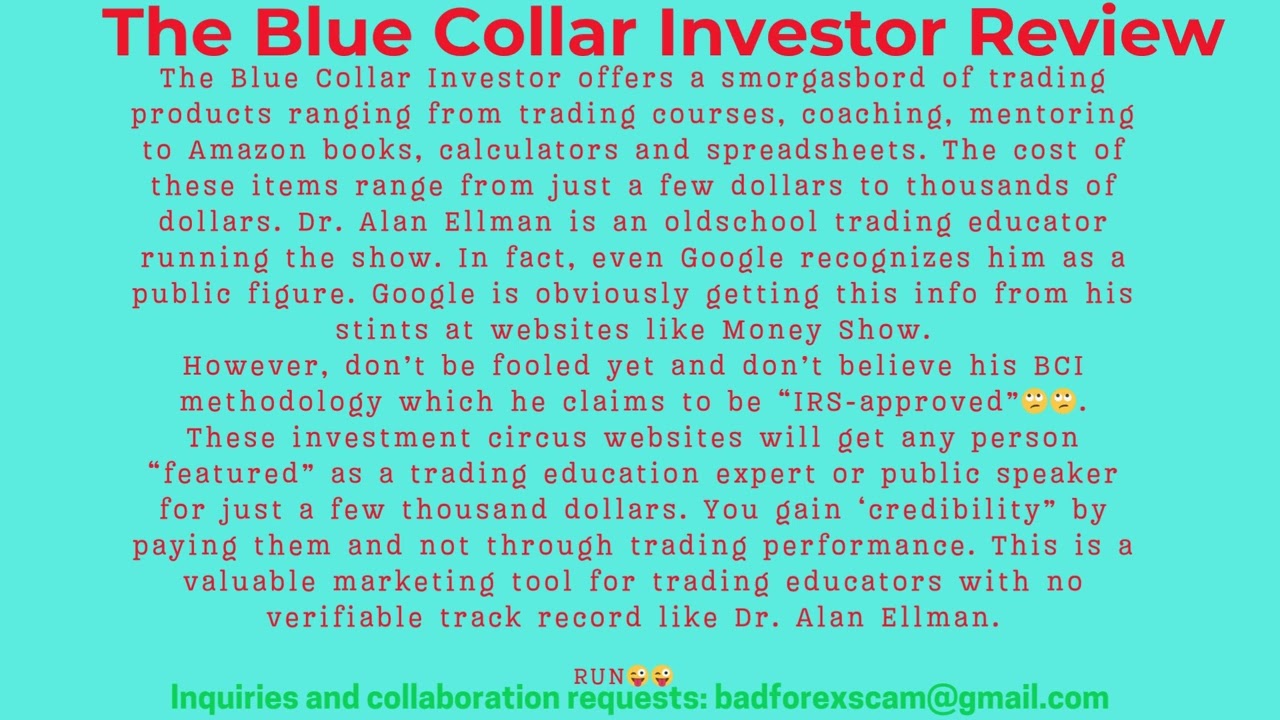 The Blue Collar Investor Review👉Scam Alert; Is thebluecollarinvestor.com Legit?