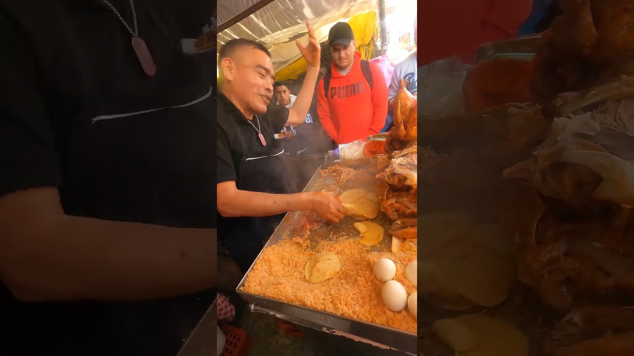Ricos tacos de Carnitas de puerco y de pavo, huevo cosido en la ciudad de México 