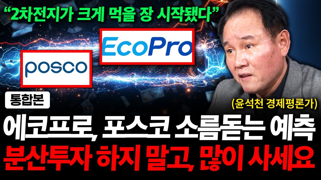 2차전지 크게 먹을 장 시작됐다. 에코프로, 포스코 소름돋는 예측, 분산투자 하지 말고, 많이 사세요 ( 윤석천 경제평론가 )