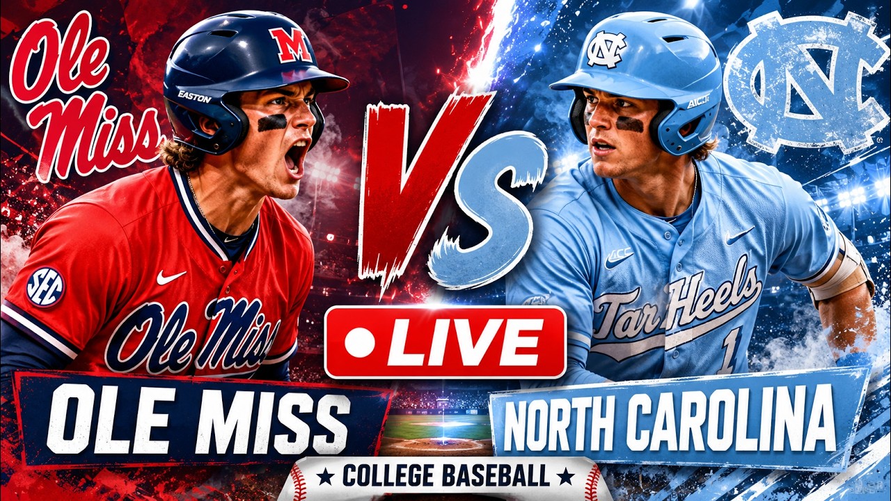 Ole Miss vs North Carolina LIVE | Men&rsquo;s NCAA College Baseball | Full Game 2026