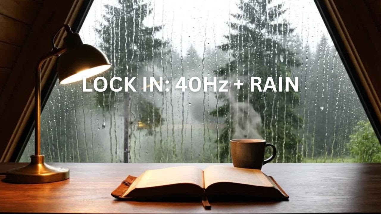 40Hz Binaural Beats 🎧 with Rain Sounds for Deep Focus, Stress Relief & Calm Mind [ 10 Hours ]