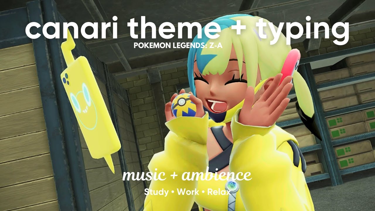 Canari Theme Loop ⚡ Keyboard Typing 🎧 1 Hour Pokémon Legends: Z-A Music | Pokémon Ambiance ASMR