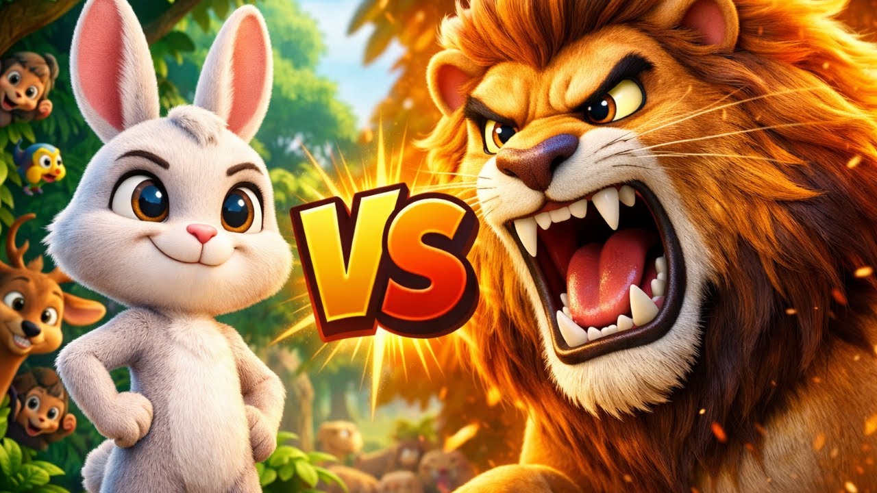 😱🦁🐰 Nanha Khargosh Muqabla Maghroor Sher! | 3D Kids Cartoon Story