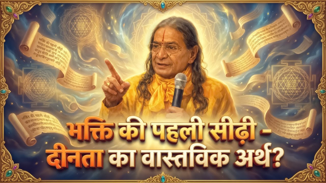 भक्ति की पहली सीढ़ी - दीनता का वास्तविक अर्थ Jagadguru Shri Kripaluji Maharaj Pravachan