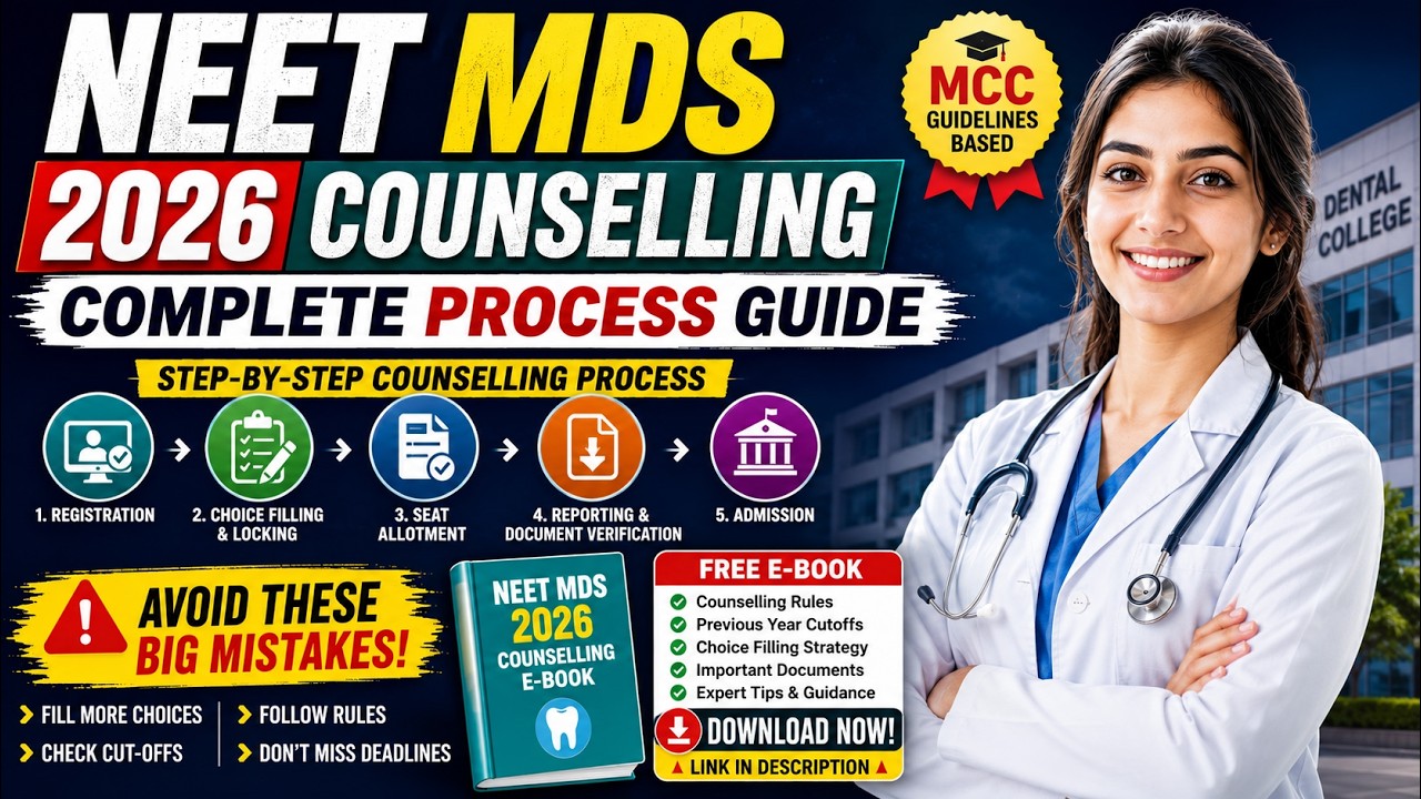 NEET MDS 2026 Counselling Process: Eligibility, Registration, Choice Filling, Seat Allotment  & more