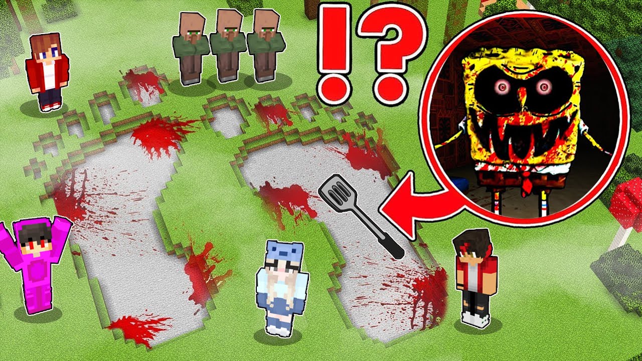 We Found the BIGGEST SCARY FOOTPRINTS SPONGEBOB.exe in Minecraft