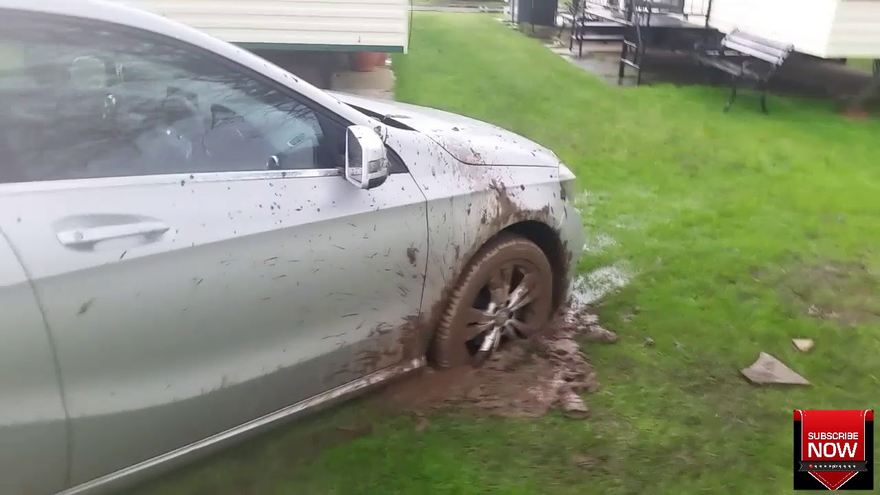My car got stuck in the mud/ how to pull out car in the mud by a tow truck wrench mercedes a class