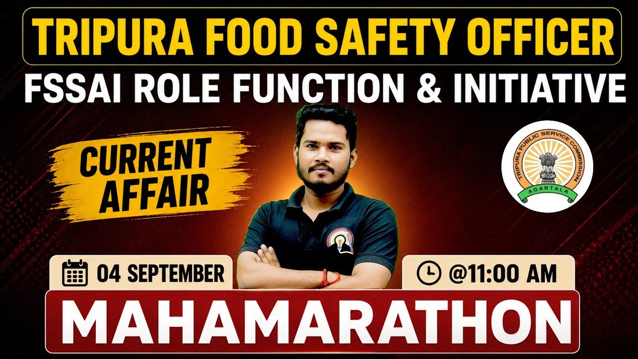 TRIPURA FSO MCQ | FSSAI ROLE FUNCTION INITAITIVE | TPSC FSO CURRENT AFFAIRS | FSO MCQ
