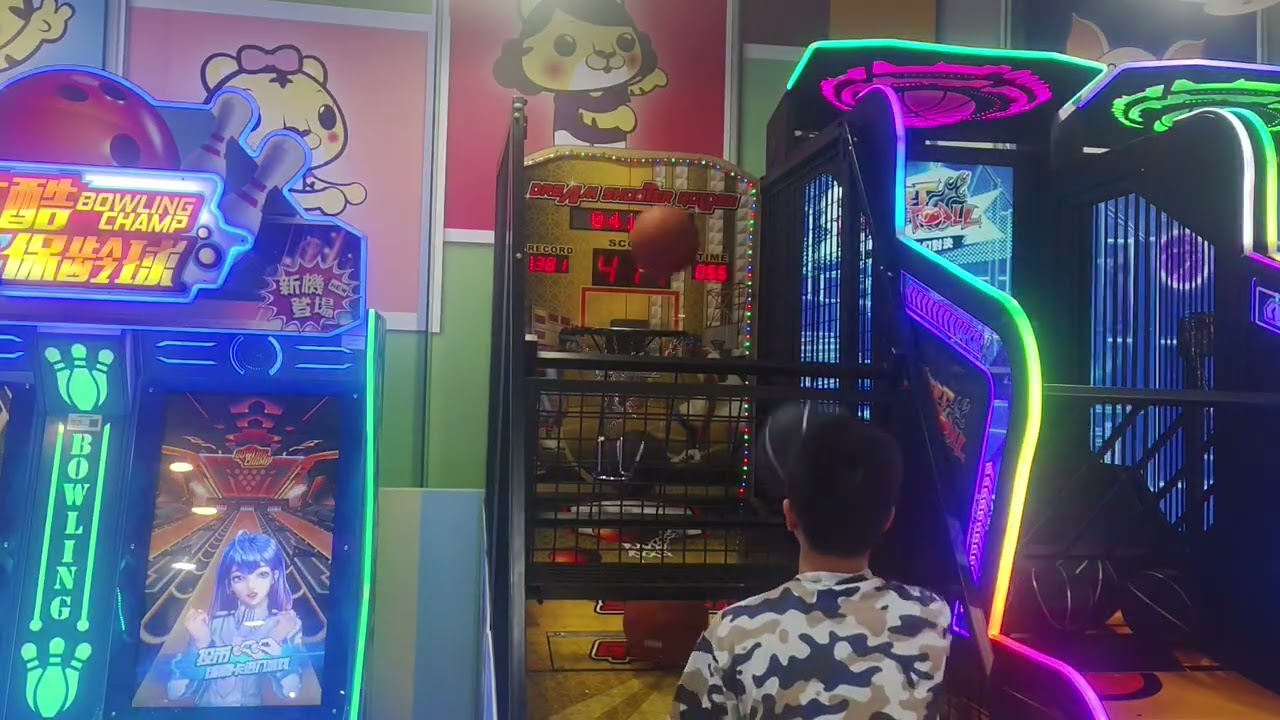 20260120@大坪林佳瑪老虎歡樂世界黃金飛絡力投籃機和@威的魔手頻道5顆🏀雙人接力程度