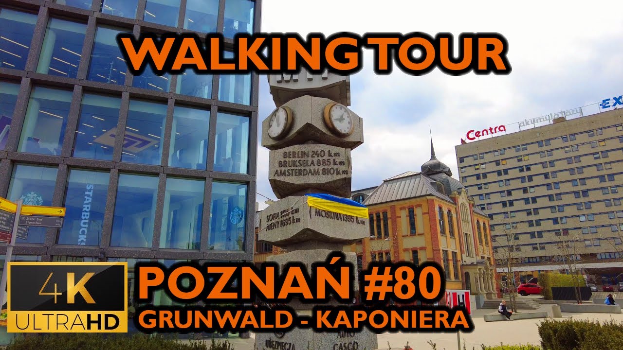 ⁴ᴷ⁶⁰ 🇵🇱 Poznan/Poland Walking Tour - #80 - Grunwald to Kaponiera (April 2022) [4K]