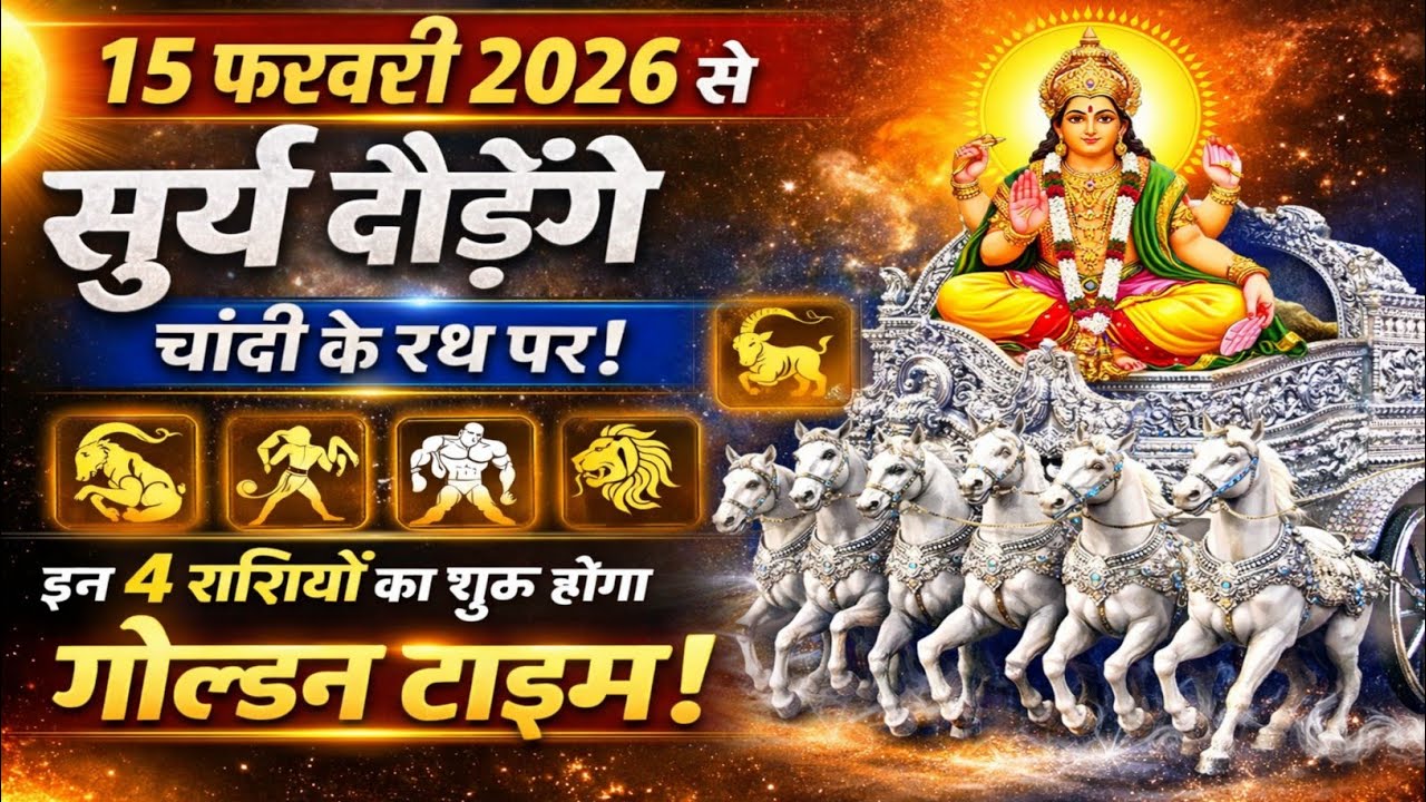 15 फरवरी 2026 से सूर्य दौड़ेंगे चांदी के रथ पर, इन 4 राशियों का शुरू होगा गोल्डन टाइम | Astrology 