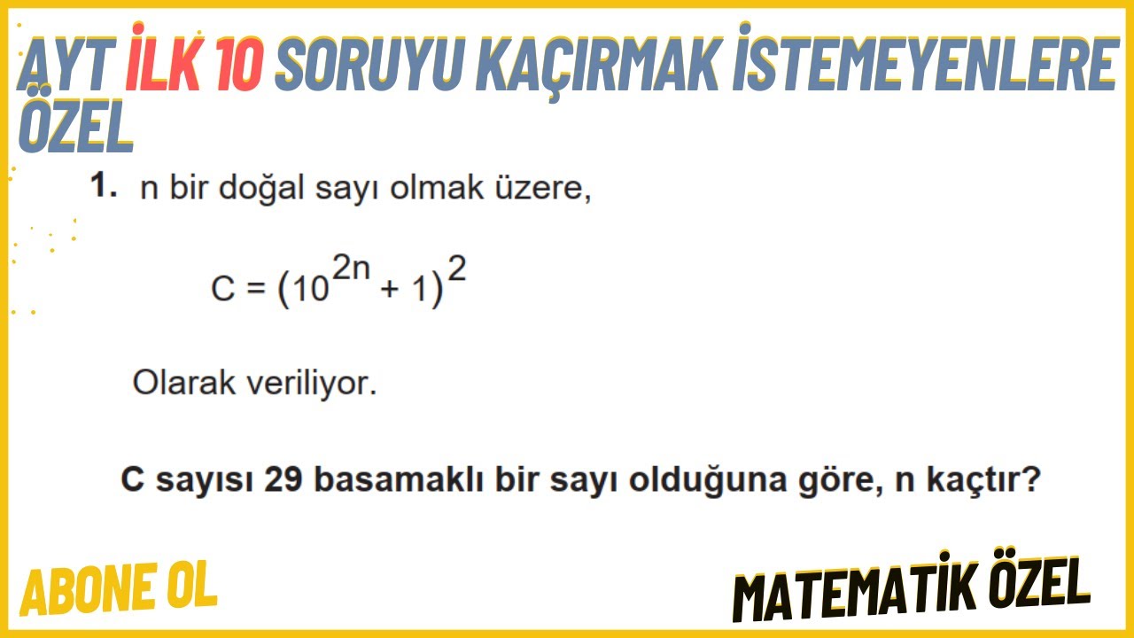 Basamak Kavramı | Zor görünümlü AYT ilk 10 soru tarzında   #yks #yks2025