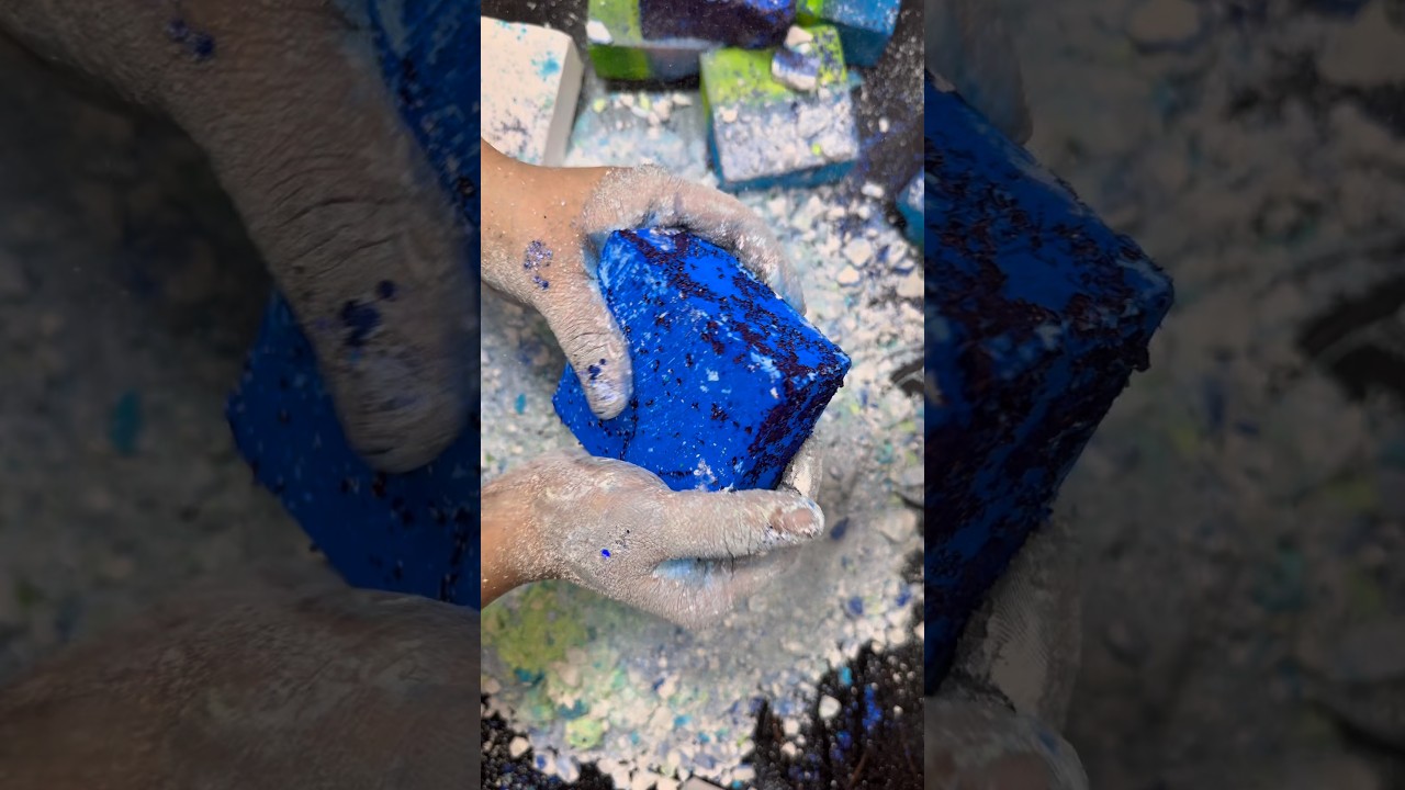 Dyed Chalk ASMR Crush Block #shorts #highlights #love