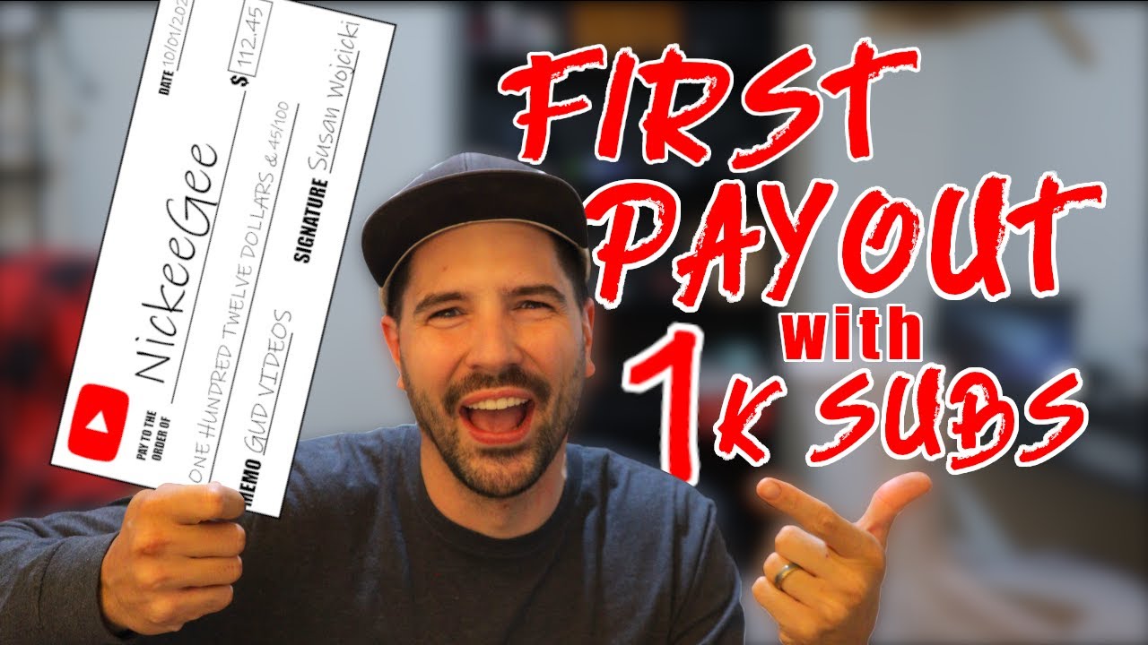 First YouTube paycheck with 1000 subscribers as a FISHING YouTuber.