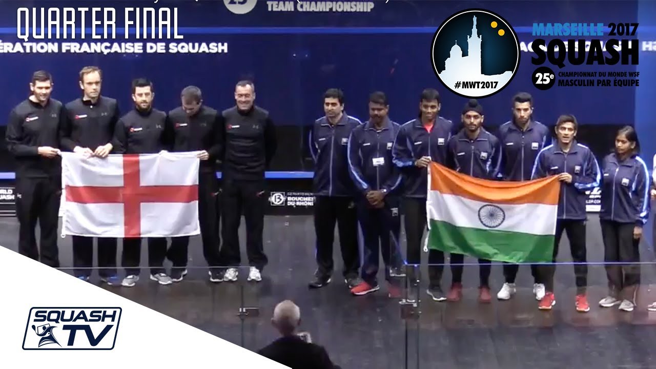Squash: England v India - Men's World Team Champs 2017 - Quarter Final Highlights