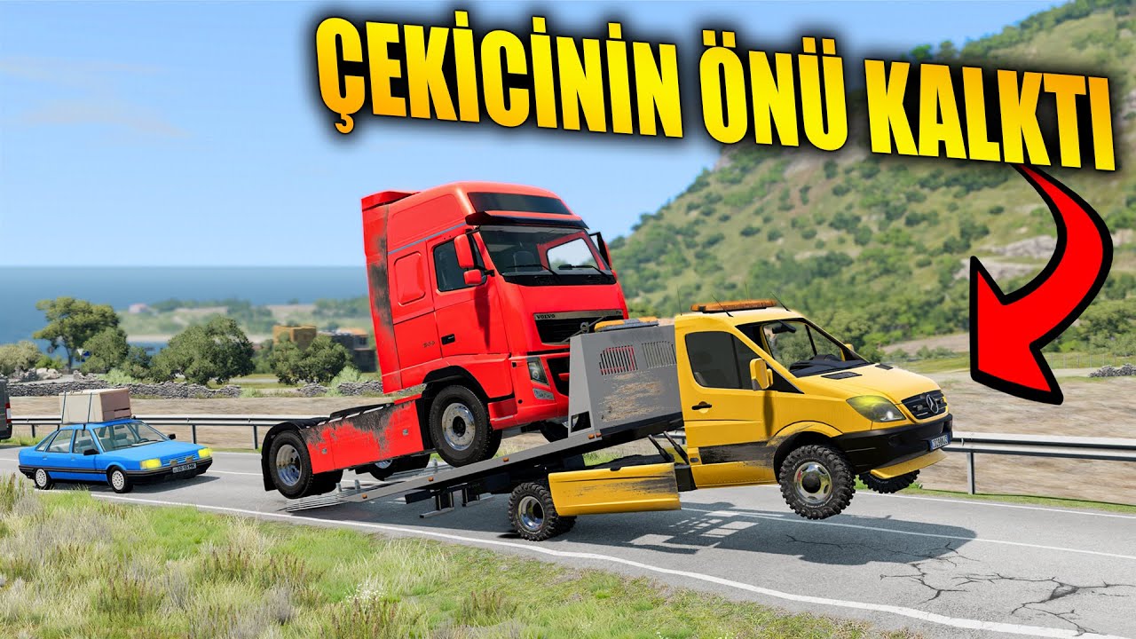 KÖTÜ SON ÇEKİCİ TIRI TAŞIYAMADI HATALI PARK EDEN TIRI ÇEKTİK // ROLEPLAY TADINDA // BeamNG.drive
