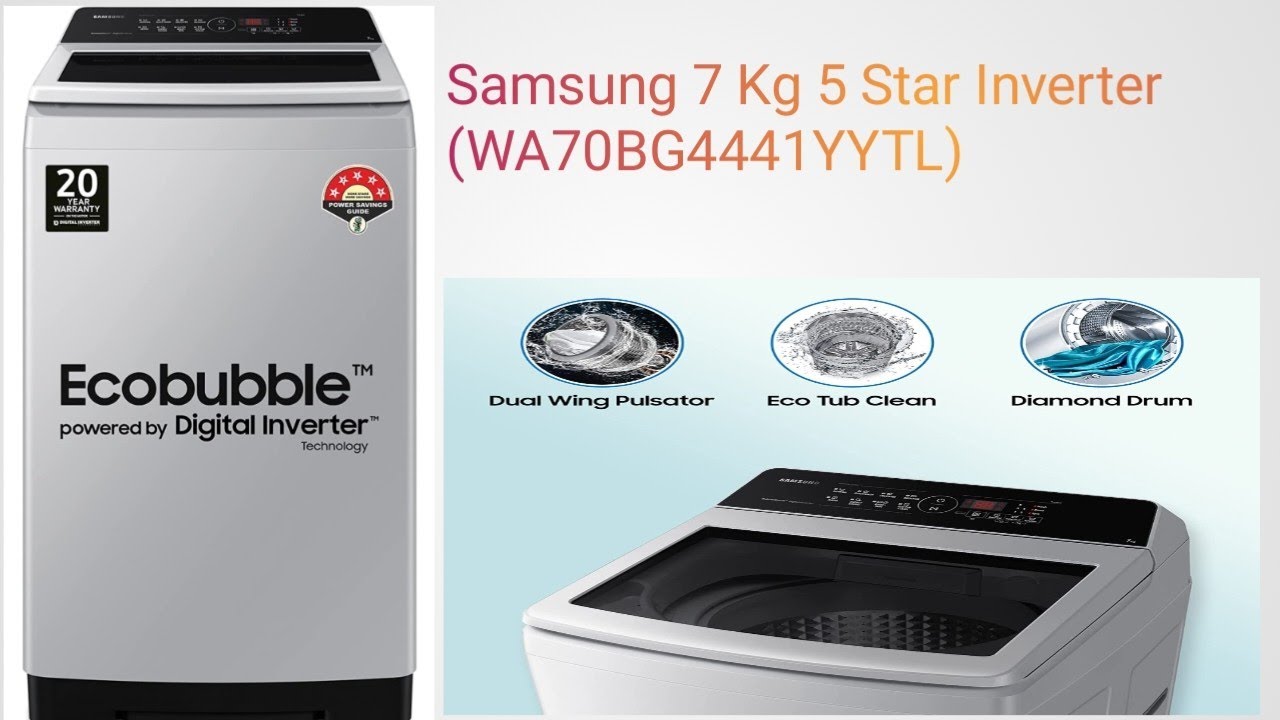 Samsung 7 Kg 5 Star Inverter Fully Automatic  Washing Machine (demo in hindi ) (WA70BG4441YYTL)