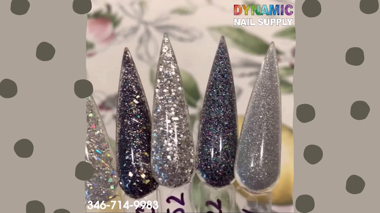 Set 91 - Black and Glam Silver Glitter Acrylic & Dipping Powder