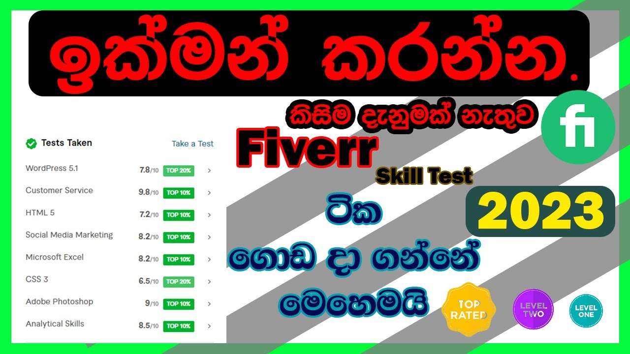How to pass any fiverr skill test in sinhala 2023  | How To Pass Fiverr Test Easily | Fiverr Test |