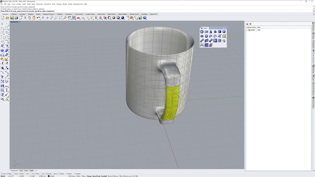 Exploring SubD in the Rhino 7 WIP