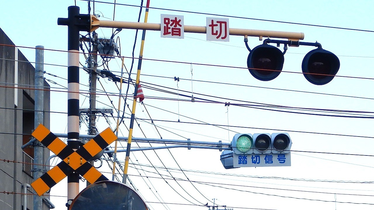 【踏切】JR豊肥本線　踏切専用信号がある踏切 (Railroad crossing in Japan)