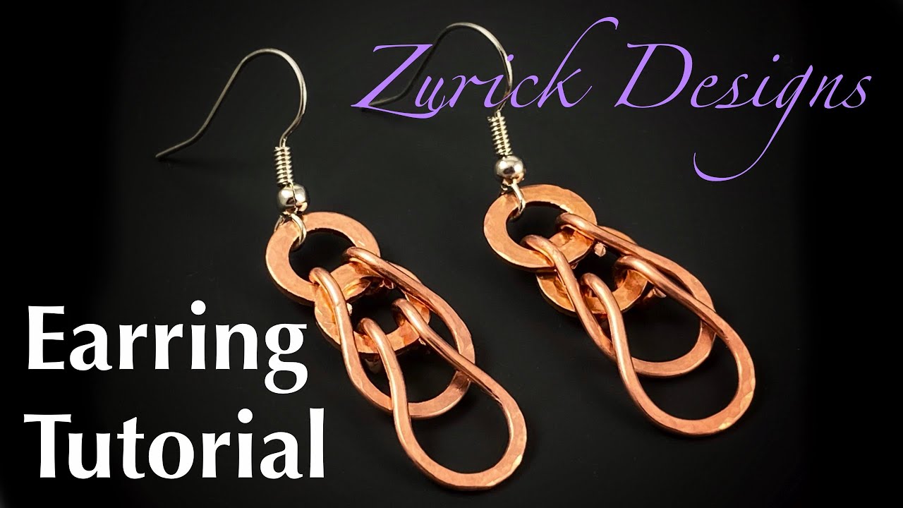 DIY Jewelry- Hammered Horseshoe Link Copper Washer Earrings