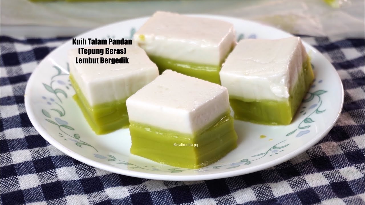 cara buat kuih talam pandan lembut & sedap | kue talam tepung beras malina lina pg |kuih tradisional