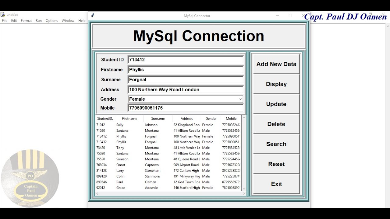 How to Connect to MySQL Database, Insert, Update, Delete and Search in Python - Part 2 of 2