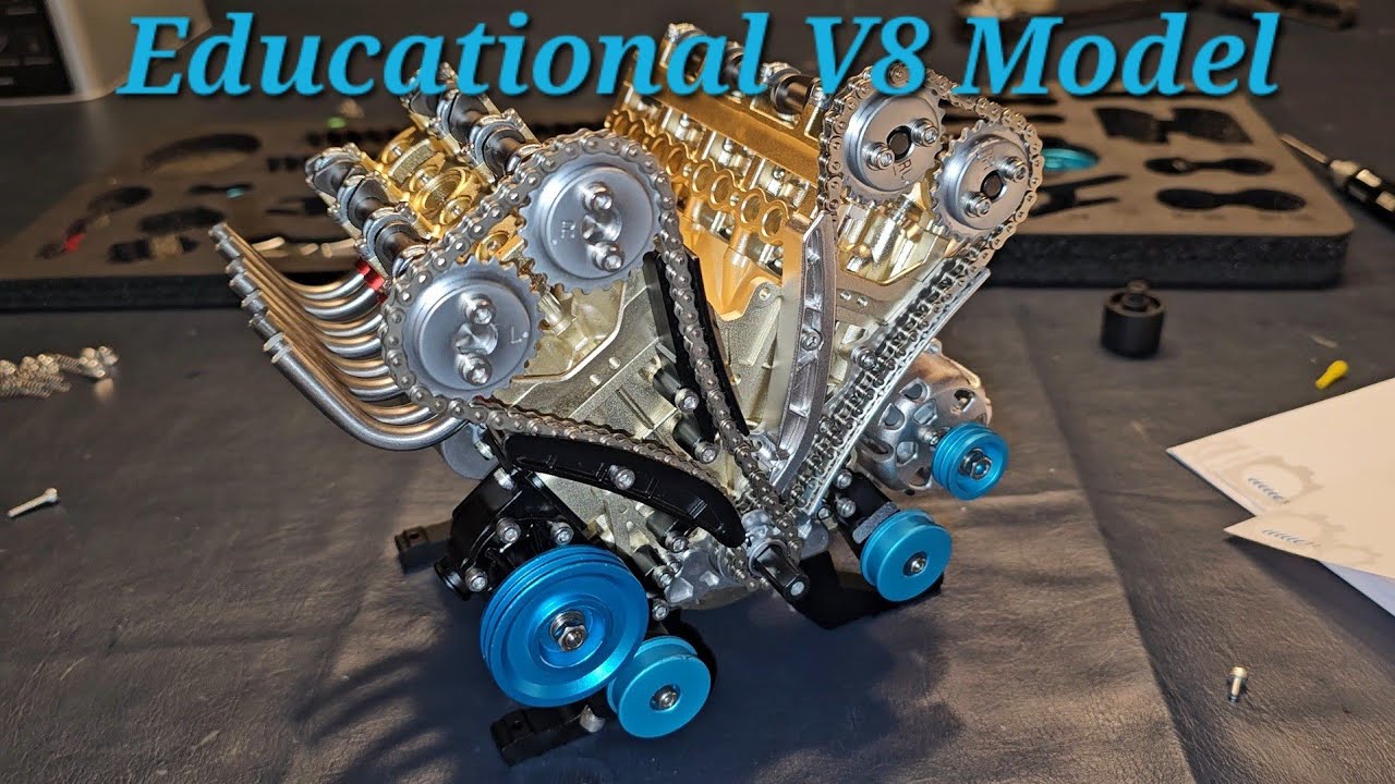 Stirlingkit Metal V8 Engine Teching Model Review and Assembly! Excellent Educational Kit