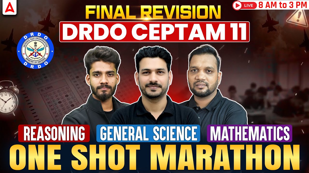 DRDO CEPTAM 11 Final Revision 🔥 One Shot Marathon | Maths + Reasoning + Science #DRDO #CEPTAM11