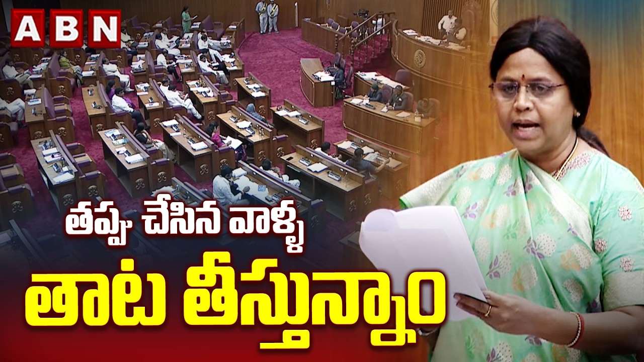 తప్పు చేసిన వాళ్ళ తాట తీస్తున్నాం | MLC panchumarthi Anuradha Fires ON YCP | AP Council | ABN