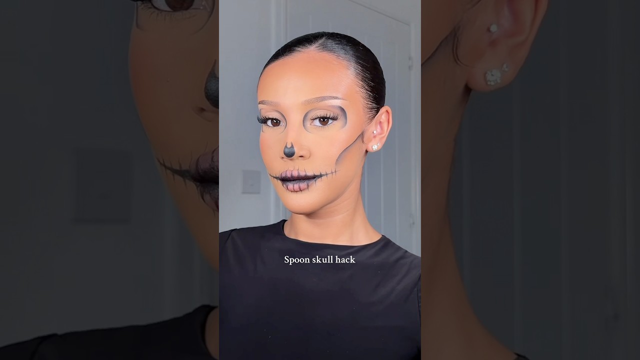 Last minute Halloween makeup hack!💀#halloween #makeuphack #makeup