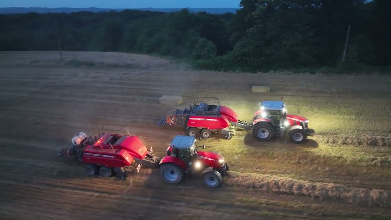 🌾Pressage de paille 2023 // 2 ensemble Massey Ferguson🔴🔴