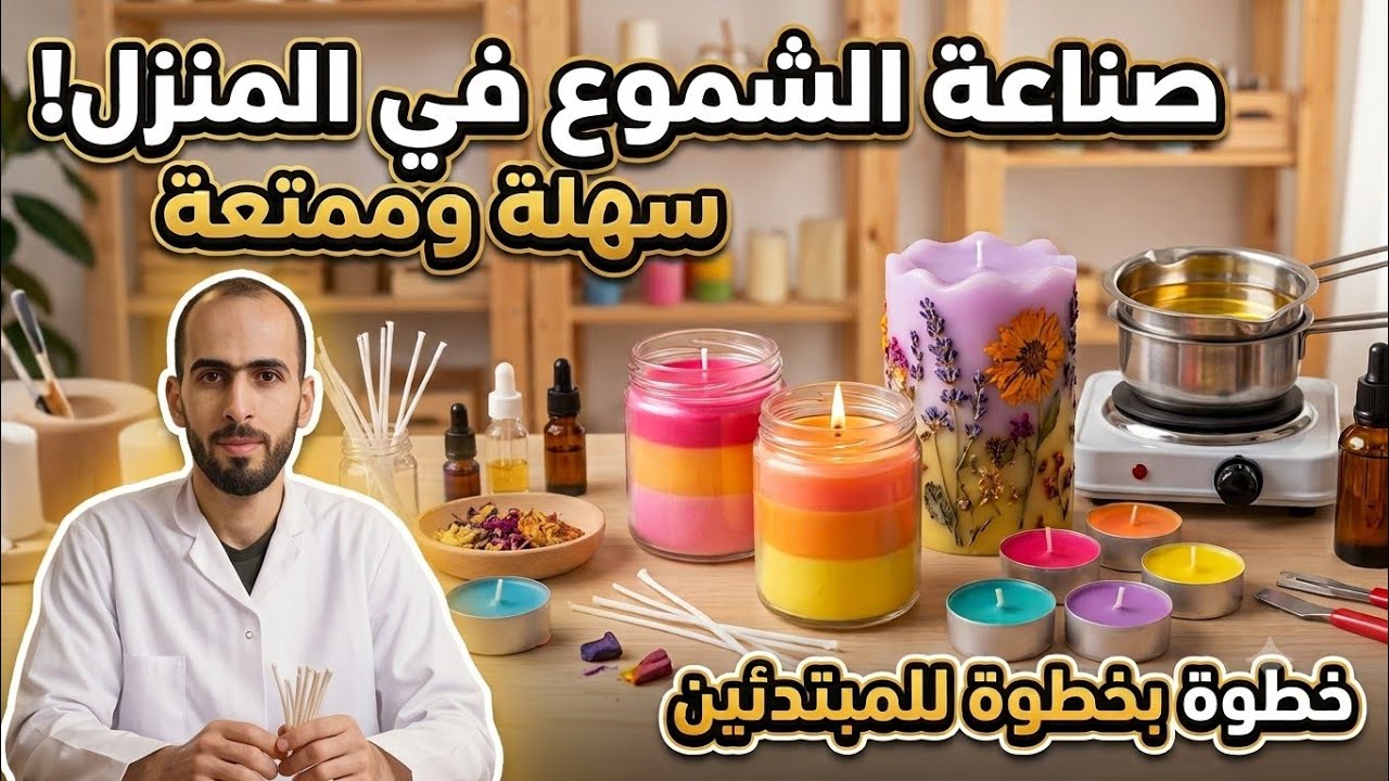 طريقة صنع شموع معطرة وملونة بسهولة | مشروع تجاري بسيط ورابح| How to make colored and scented candles