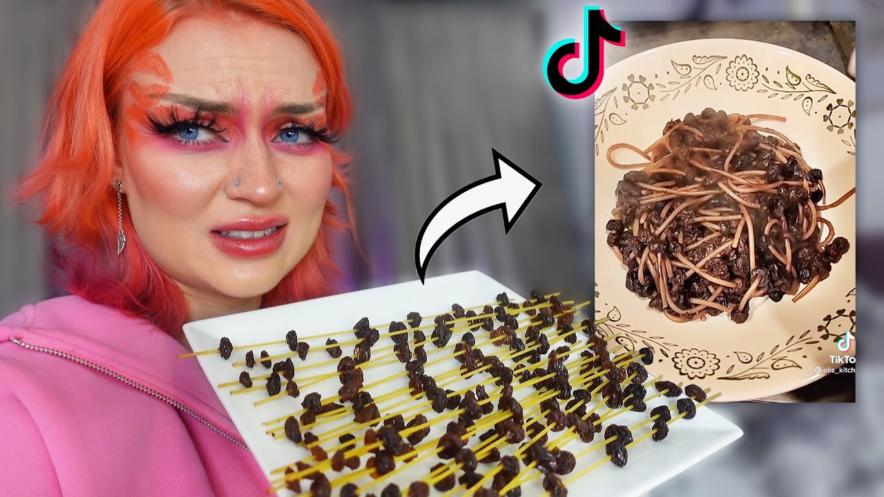 I made cursed recipes I found on Tik Tok (yes, Raisin Spaghetti)