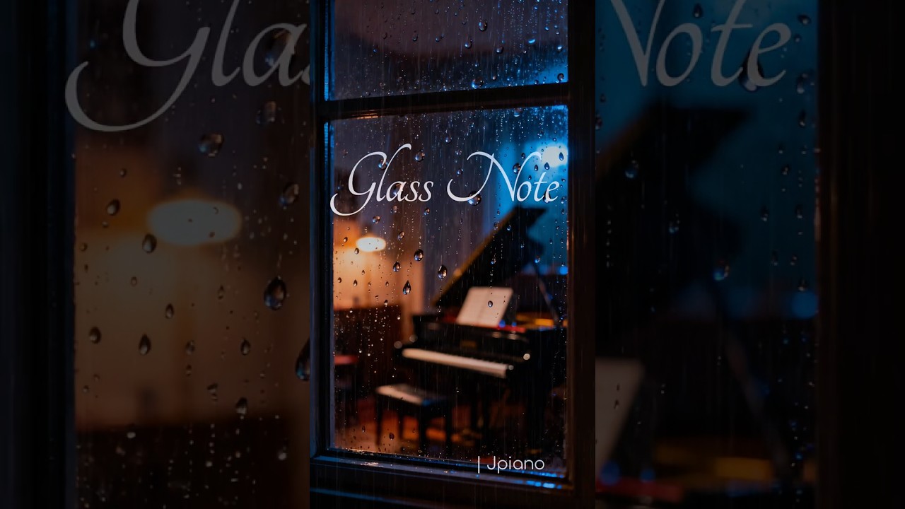 Glass Note｜Rainy Night Piano for Sleep & Relaxation｜White Noise Music #sleepmusic #music #piano