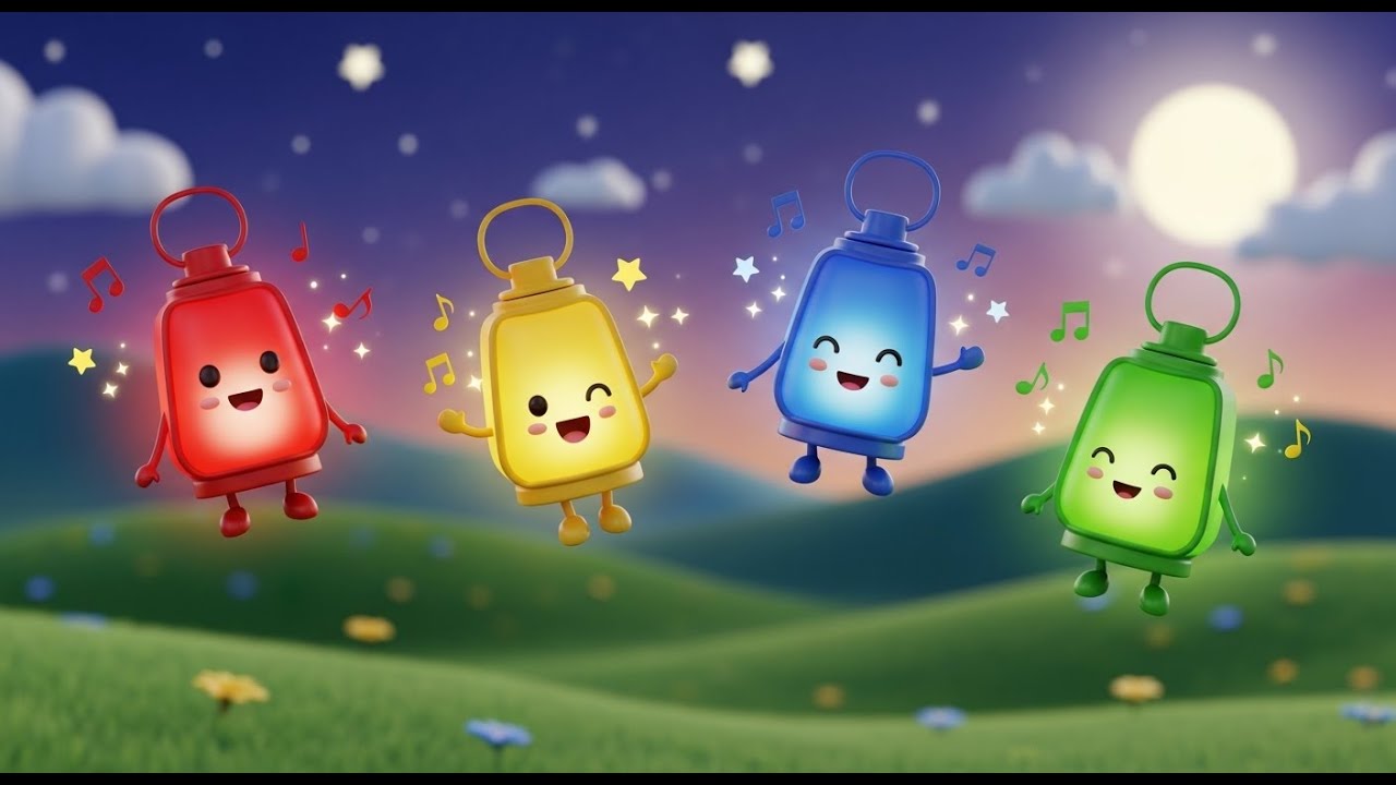 Cuatro Pequeñas Linternas de Juguete Brillan | Canciones de Luz y Exploración