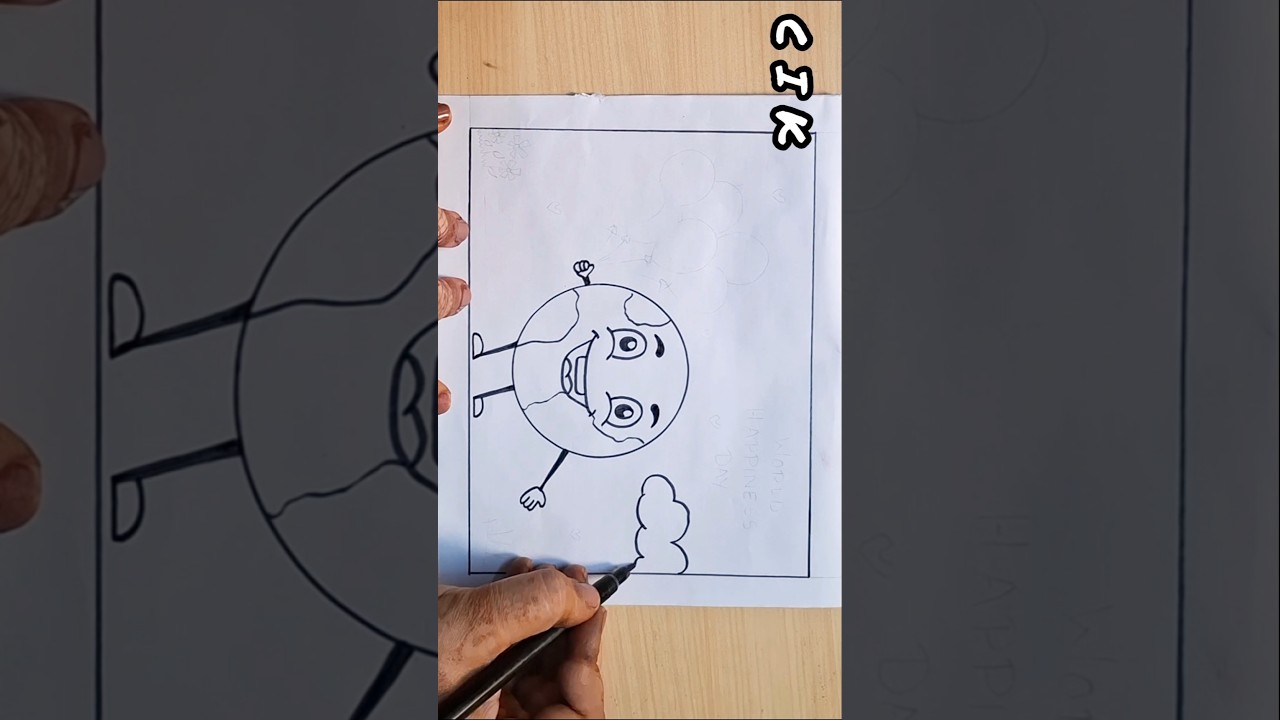 World Happiness Day Poster Drawing/International Day Of Happiness Drawing/Happy Happiness Day Poster