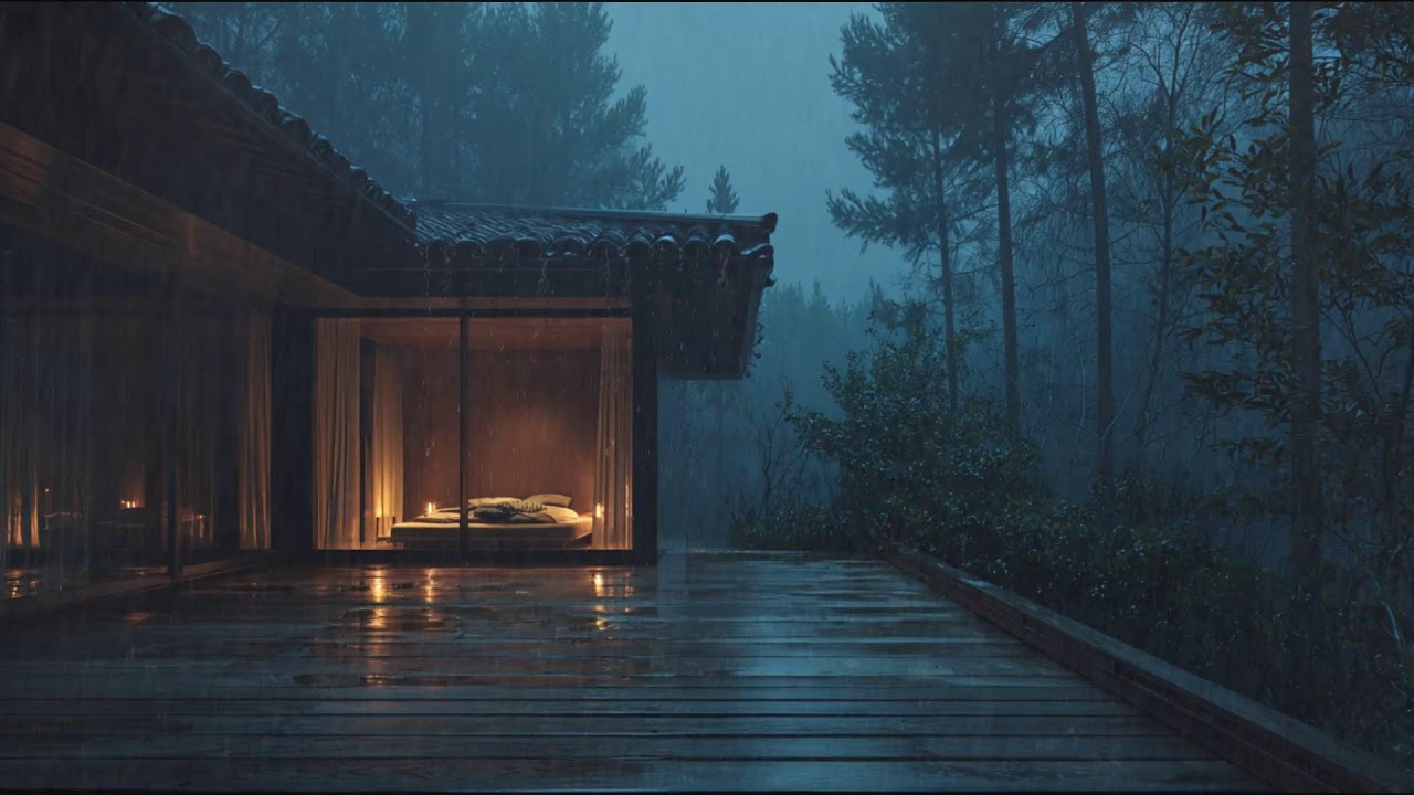 Calm Rainfall at the Forest Cabin 🌧 | Deep Sleep and Relax with Nature Ambience