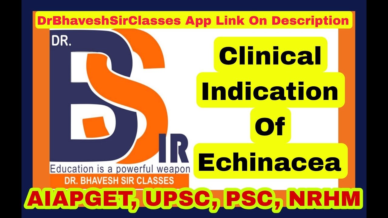 Clinical Indication Of Echinacea Homeopathic Medicine | Materia Medica | Dr.Bhavesh Sir Classes