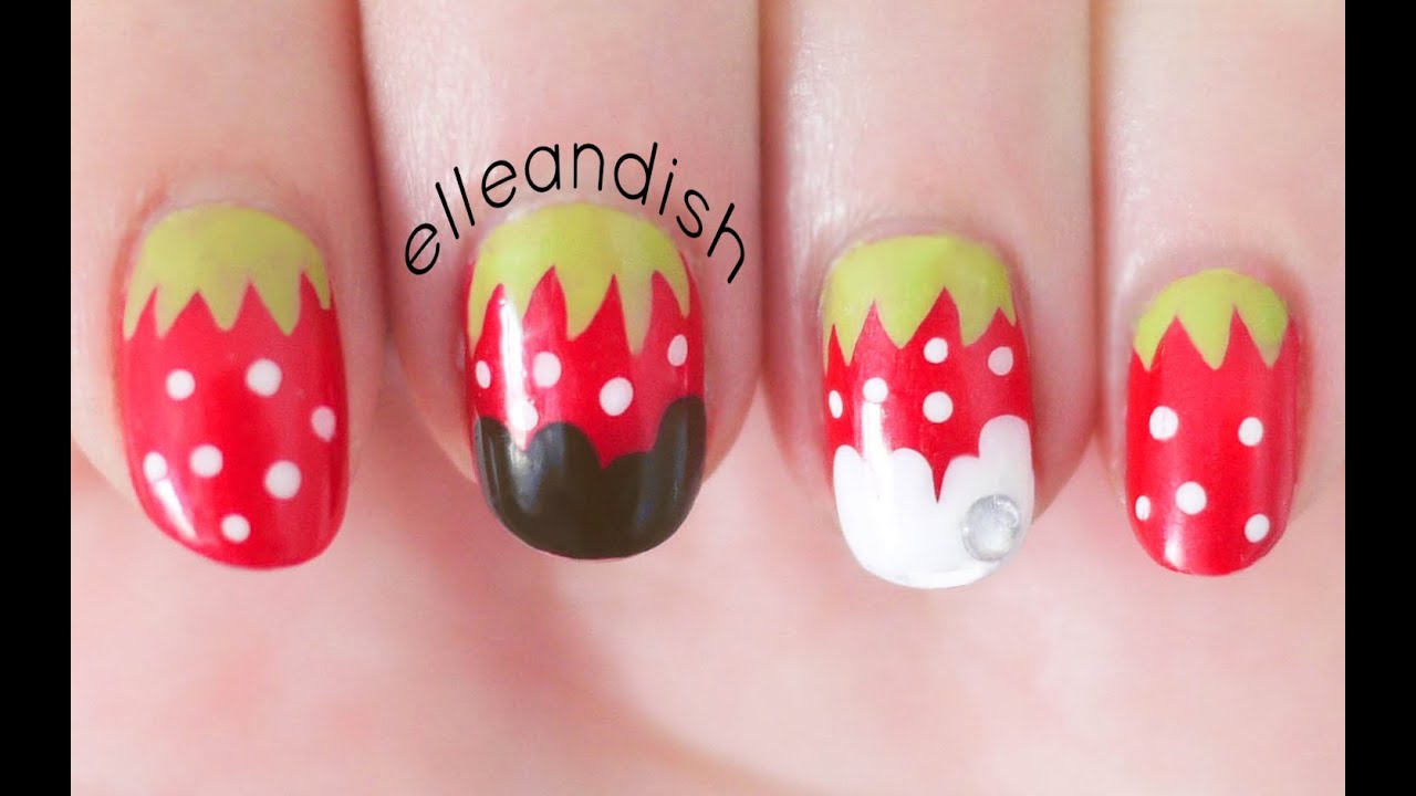 Easy Chocolate Strawberry Nails