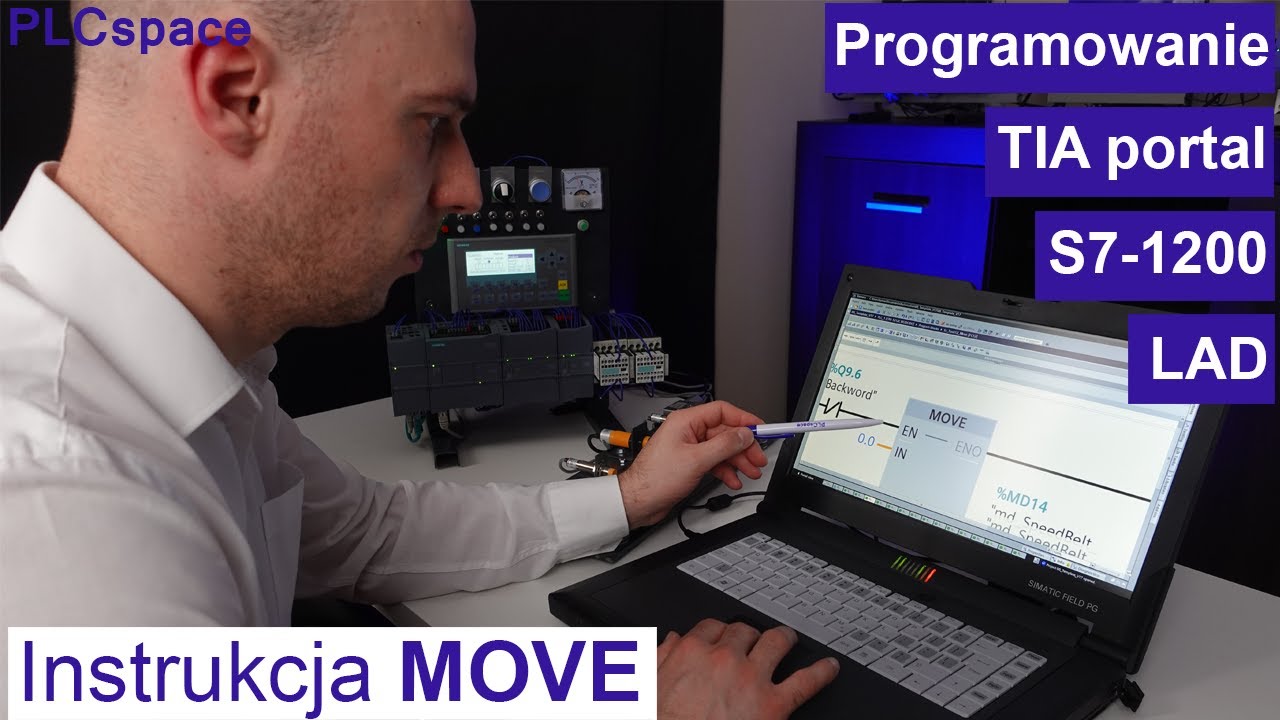 Instrukcja MOVE - Kurs programowania PLC Siemens S7-1200 - TIA Portal - LAD